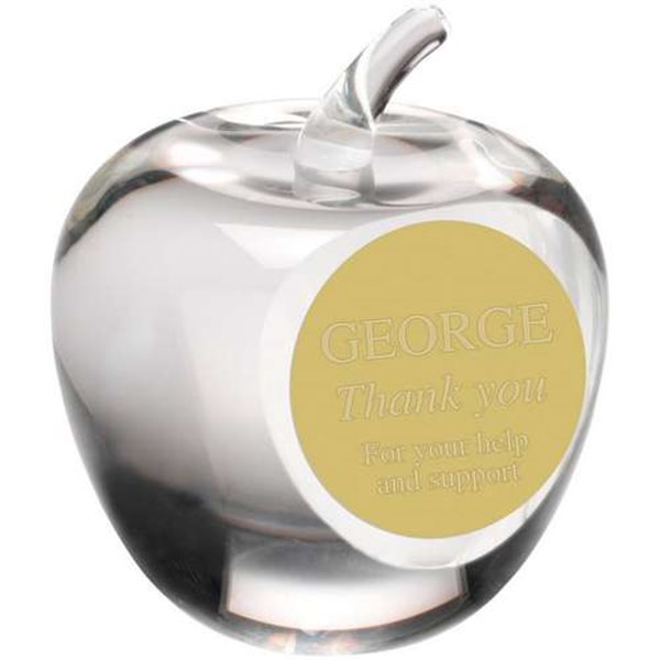 Clear Glass Apple Paperweight PAP5