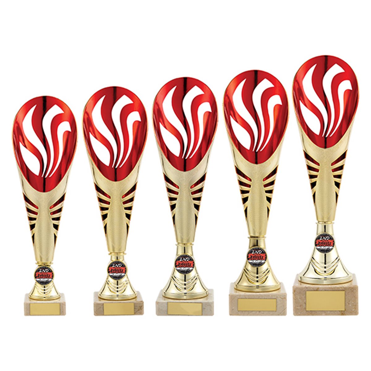 Gold and Red Lasered Plastic Award on Marble Base TR19563