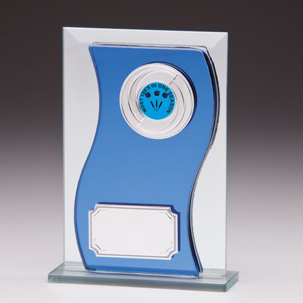 Azzuri Wave Blue Glass Award 10mm Thick CR20566
