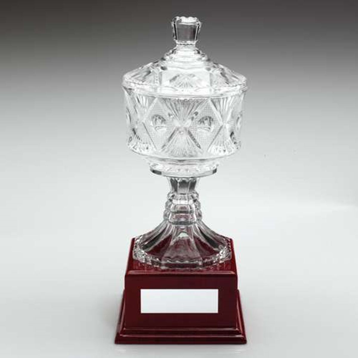 Clear Glass Cup on Wooden Base JR17-WGC1