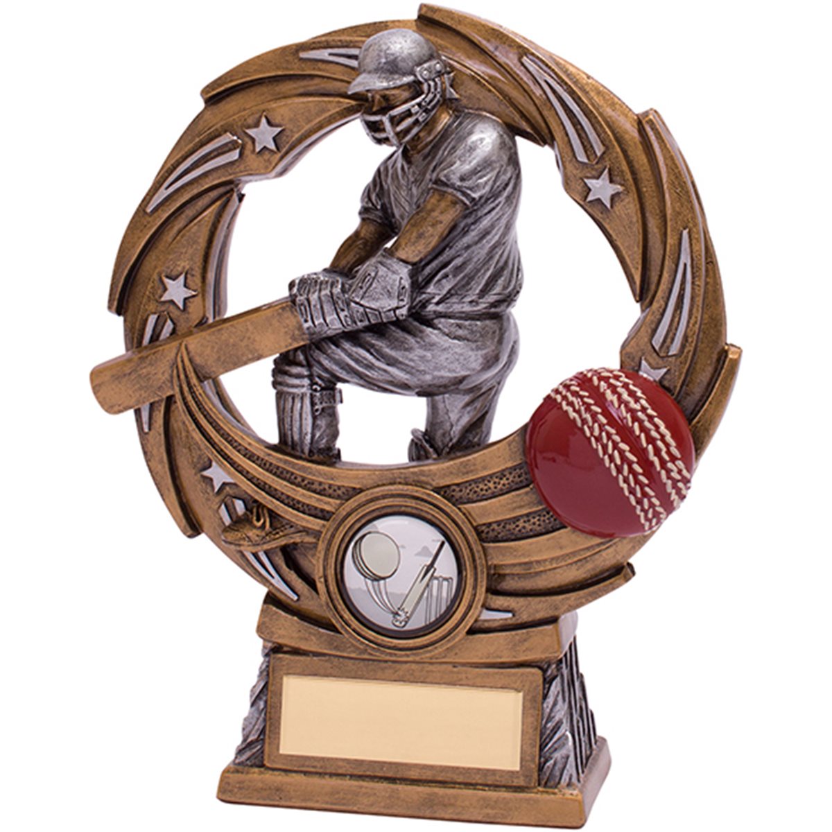 Cricket Batsman Trophy Gold Resin RF18062
