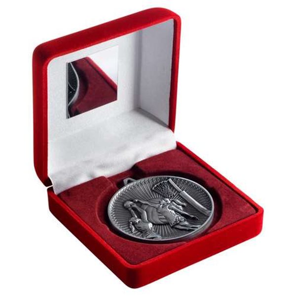 Silver 60mm Netball Boxed Medal JR16-TY75B