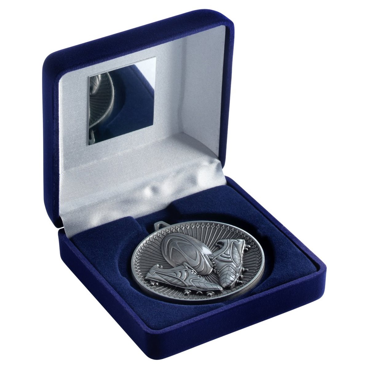 Silver 60mm Rugby Boxed Medal JR4-TY50B