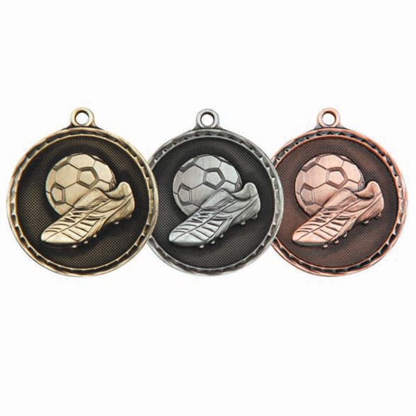 50mm 3D Football Medal MM16052 Gold, Silver, Bronze