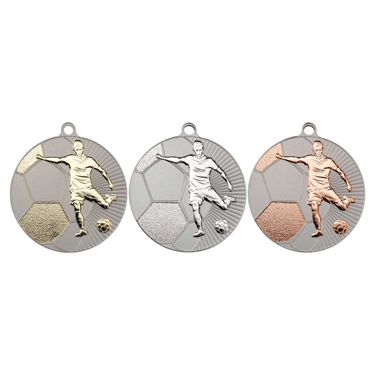 70mm Silver Football Two Colour Medal LMV01