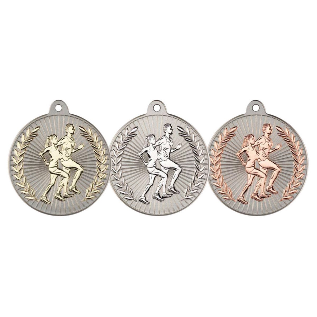 50mm Silver Two Colour Running Medal MV31