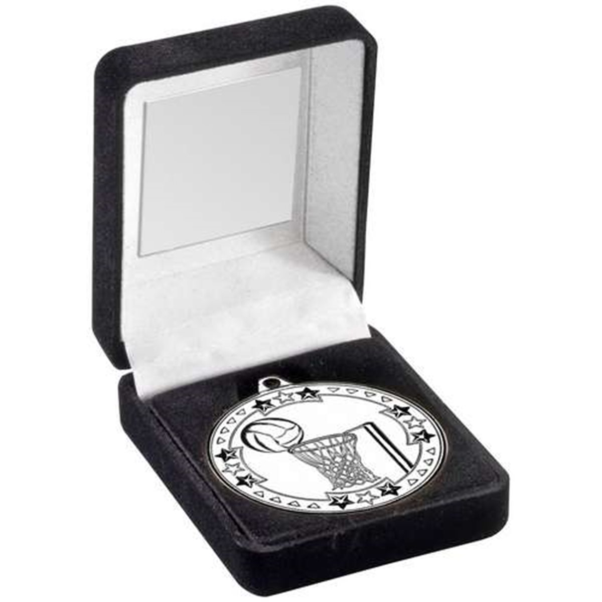 Silver 50mm Netball Boxed Medal JR16-TY47B