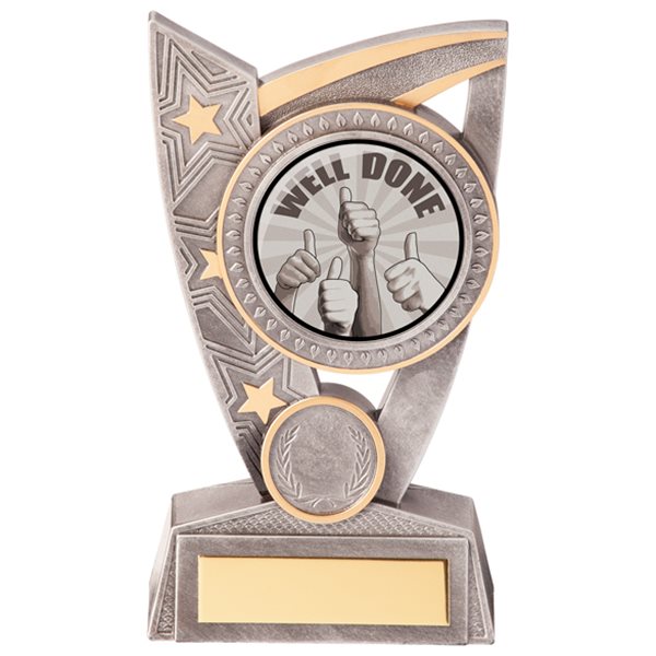 Triumph Well Done Silver Resin Trophy PL20290