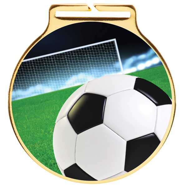 Football Gold Medal & Ribbon 60mm MM20475G