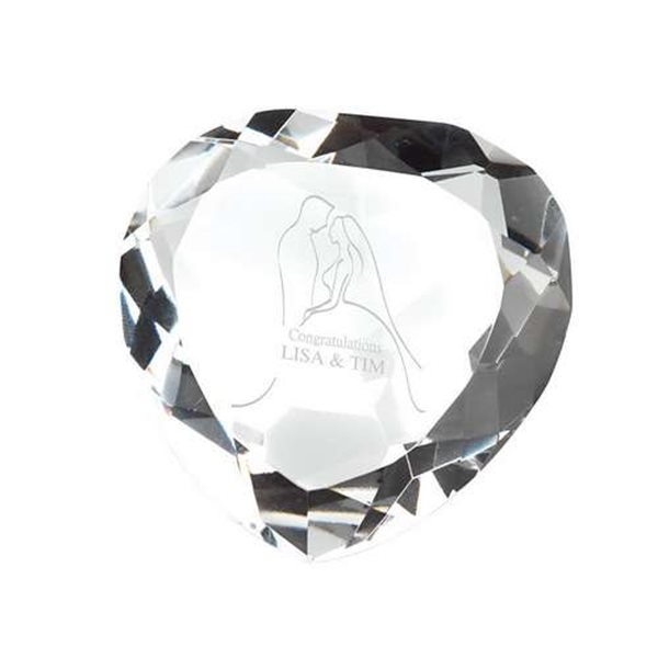 Clear Glass Heart Paperweight PAP-CH
