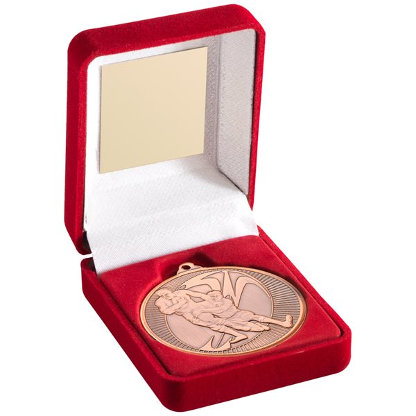 Bronze 50mm Rugby Boxed Medal TD.TY147C