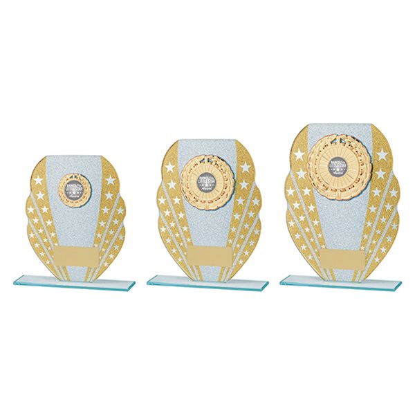 Tri-Star Gold Glitter 5mm Thick Glass Award CR19615
