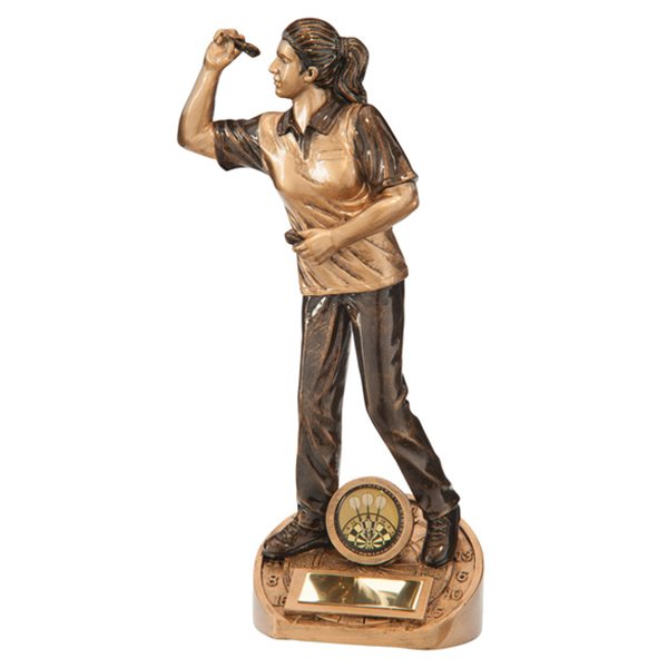 Bullseye Female Darts Trophy Gold Resin RF17058