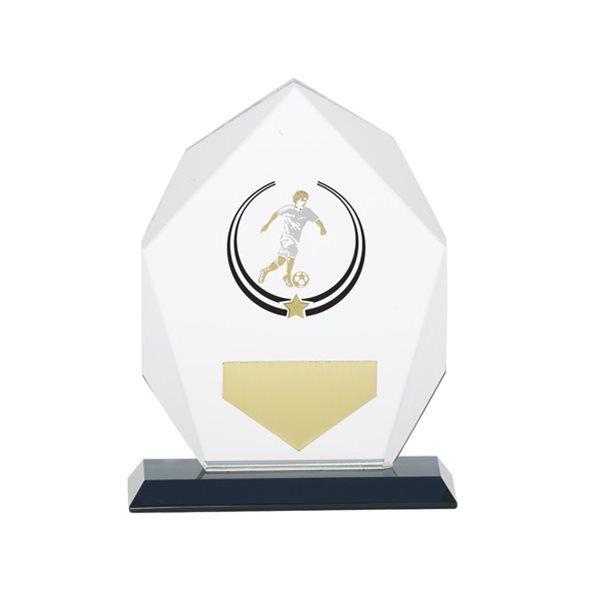 Glacier Football Glass Award 10mm Thick CR17079