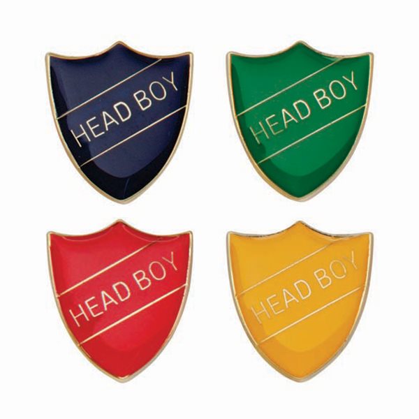 Head Boy Shield Badge 4 Colours SB16105