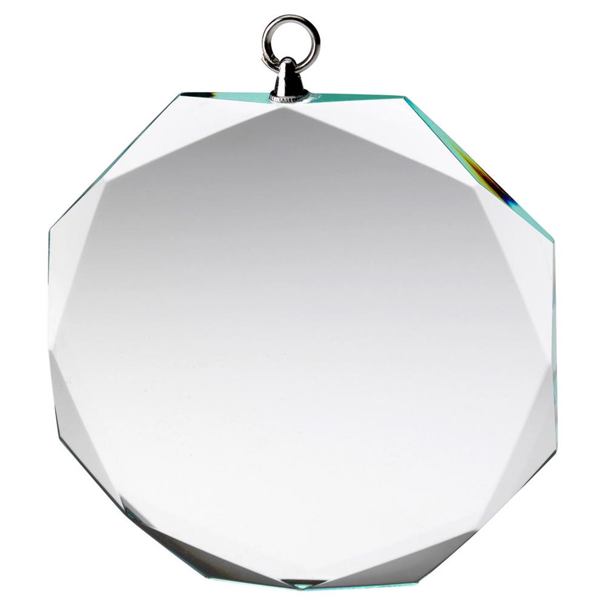 Clear Glass Octagon Medal 70mm with Box GM02