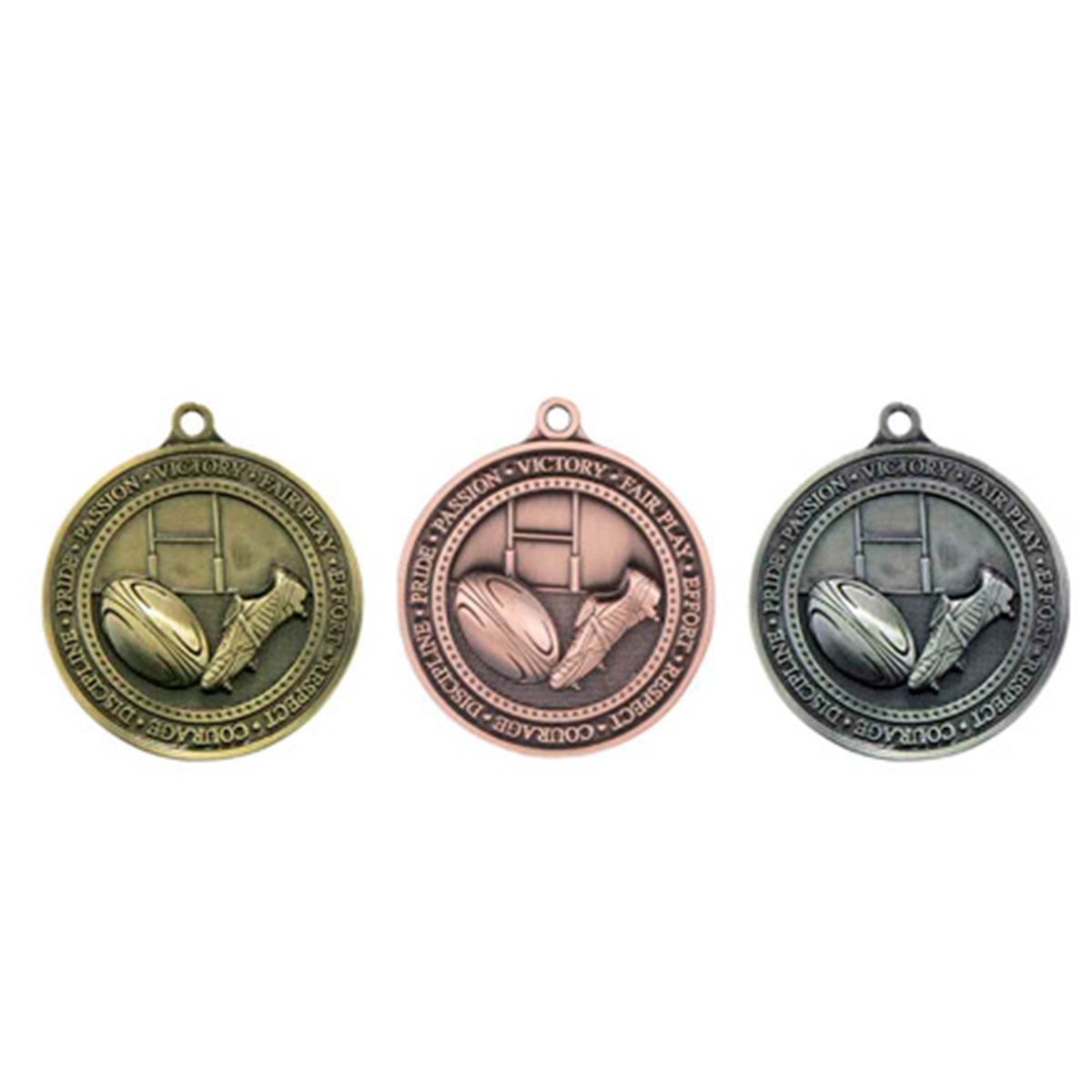 Olympia Rugby Medal 60mm, Gold, Silver, Bronze MM17085