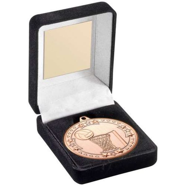 Bronze 50mm Netball Boxed Medal JR16-TY47C