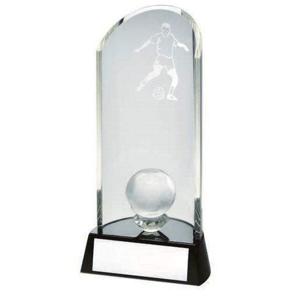 Clear/Black Glass Football Award TD.TD131
