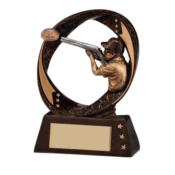 Gold Resin Typhoon Clay Pigeon Trophy RF16069