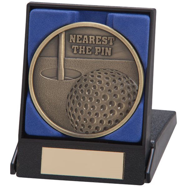 Nearest The Pin Boxed Golf 70mm Gold Medal MB4558