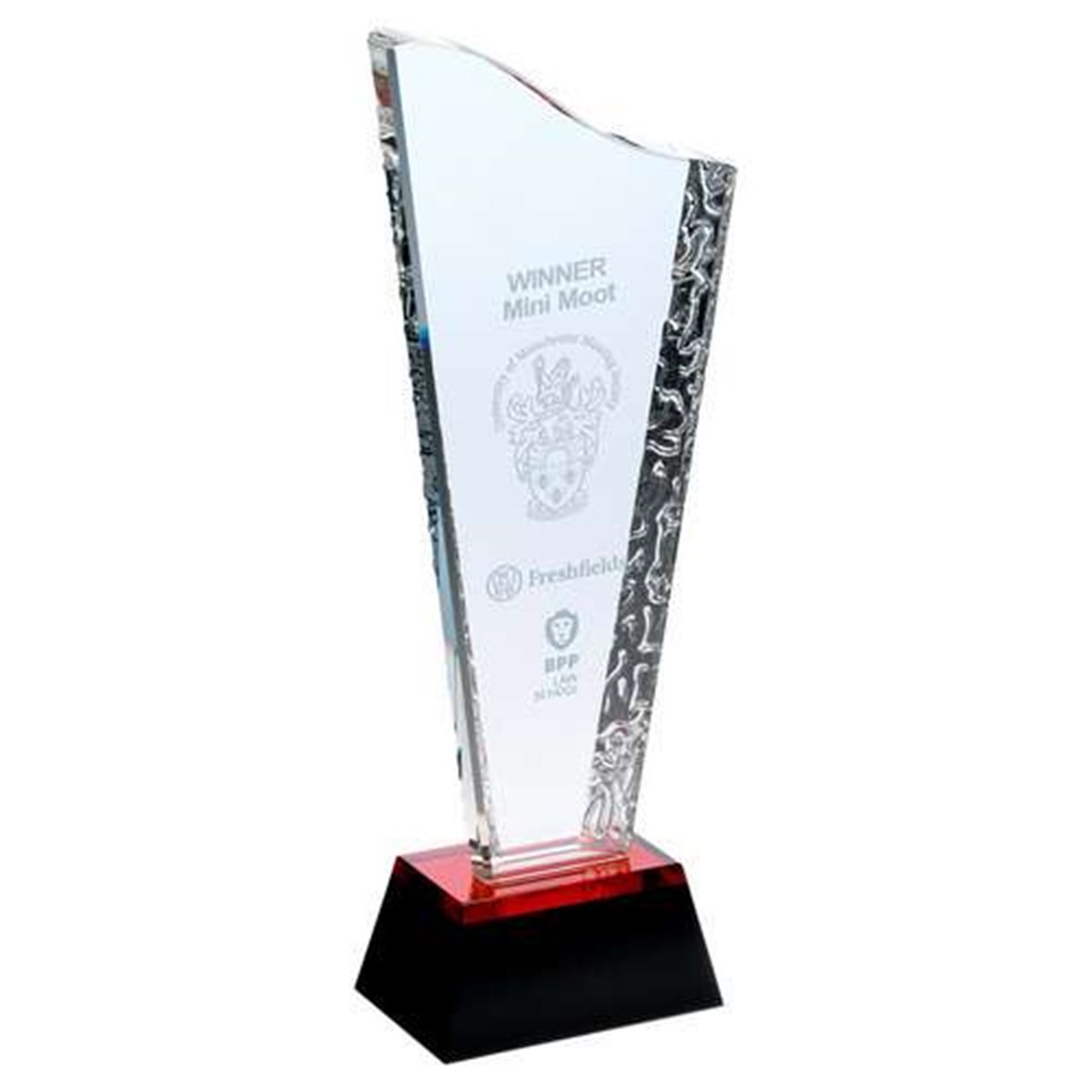 Glass Award 18mm Thick on Red/Black Base CBG2