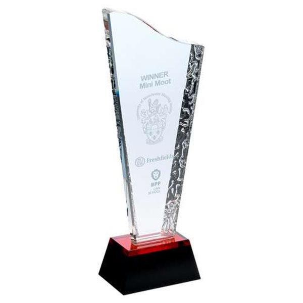 Glass Award 18mm Thick on Red/Black Base CBG2