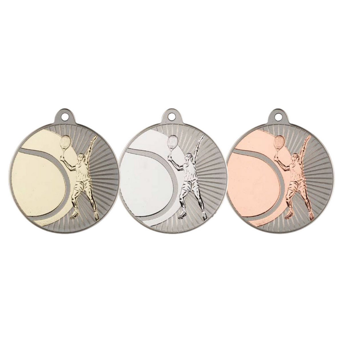 50mm Silver Two Colour Tennis Medal MV21