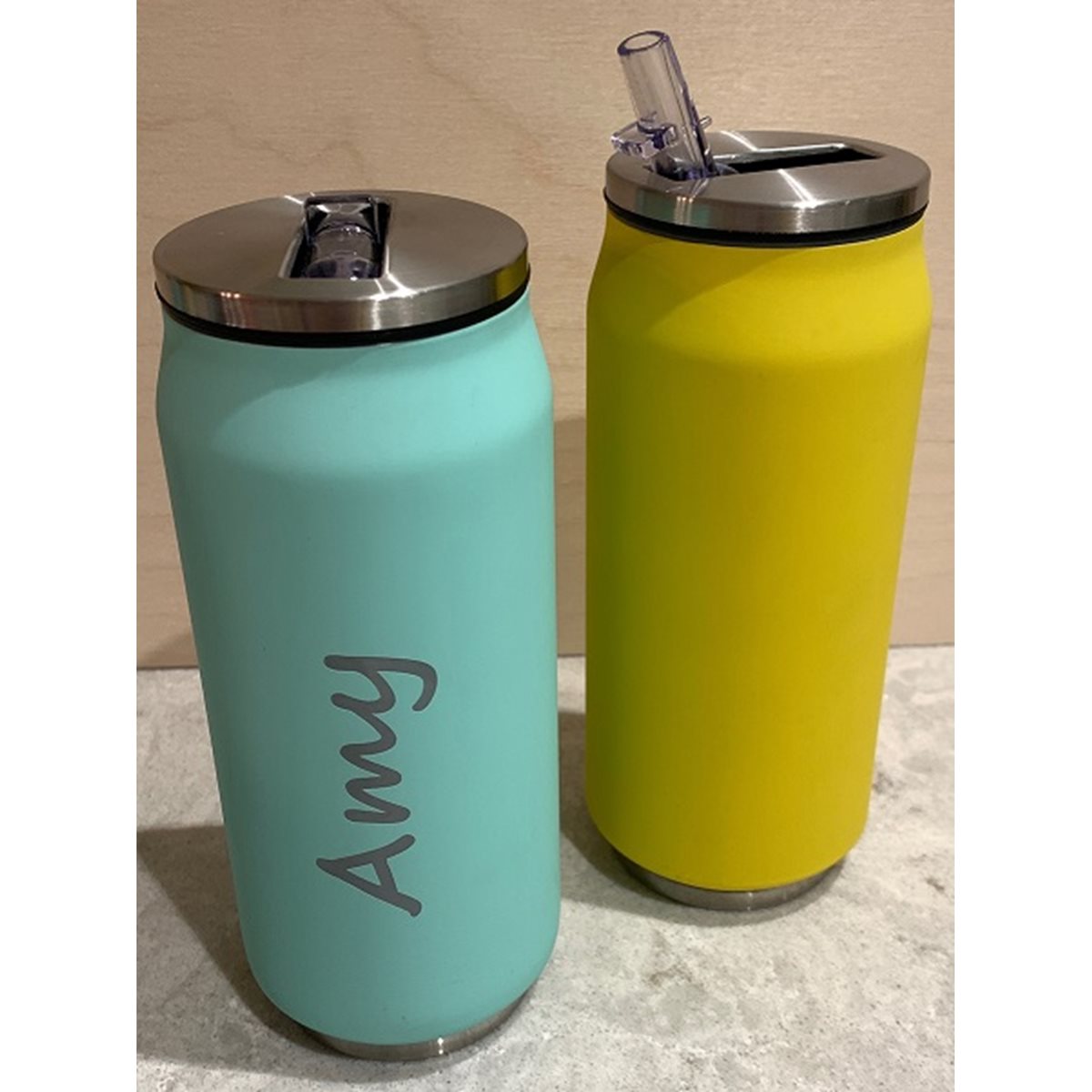 Personalised Stainless Steel Drinks Tumbler with Straw