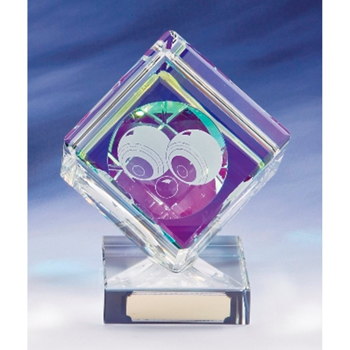 Diamond Shaped 3D Crystal Lawn Bowls Trophy CR9236