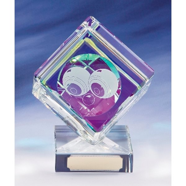 Diamond Shaped 3D Crystal Lawn Bowls Trophy CR9236