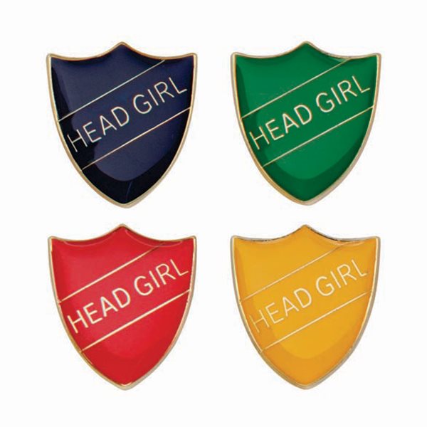 Head Girl Shield Badge in 4 Colours SB16106