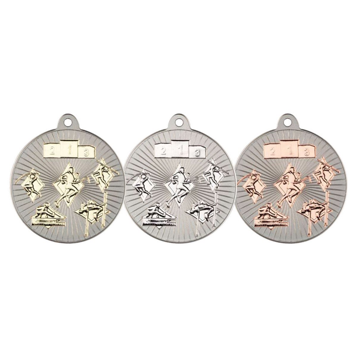 50mm Silver Two Colour Athletics Medal MV30