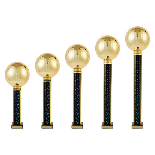 Shiny Gold Disco Ball on Black Column Trophy TR19719
