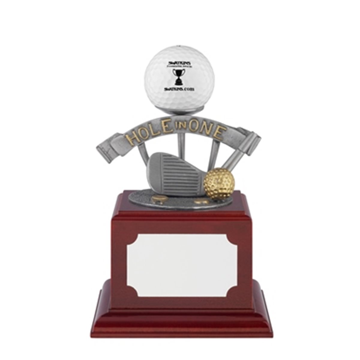 Hole in One Golf Trophy on Wooden Base SPB30