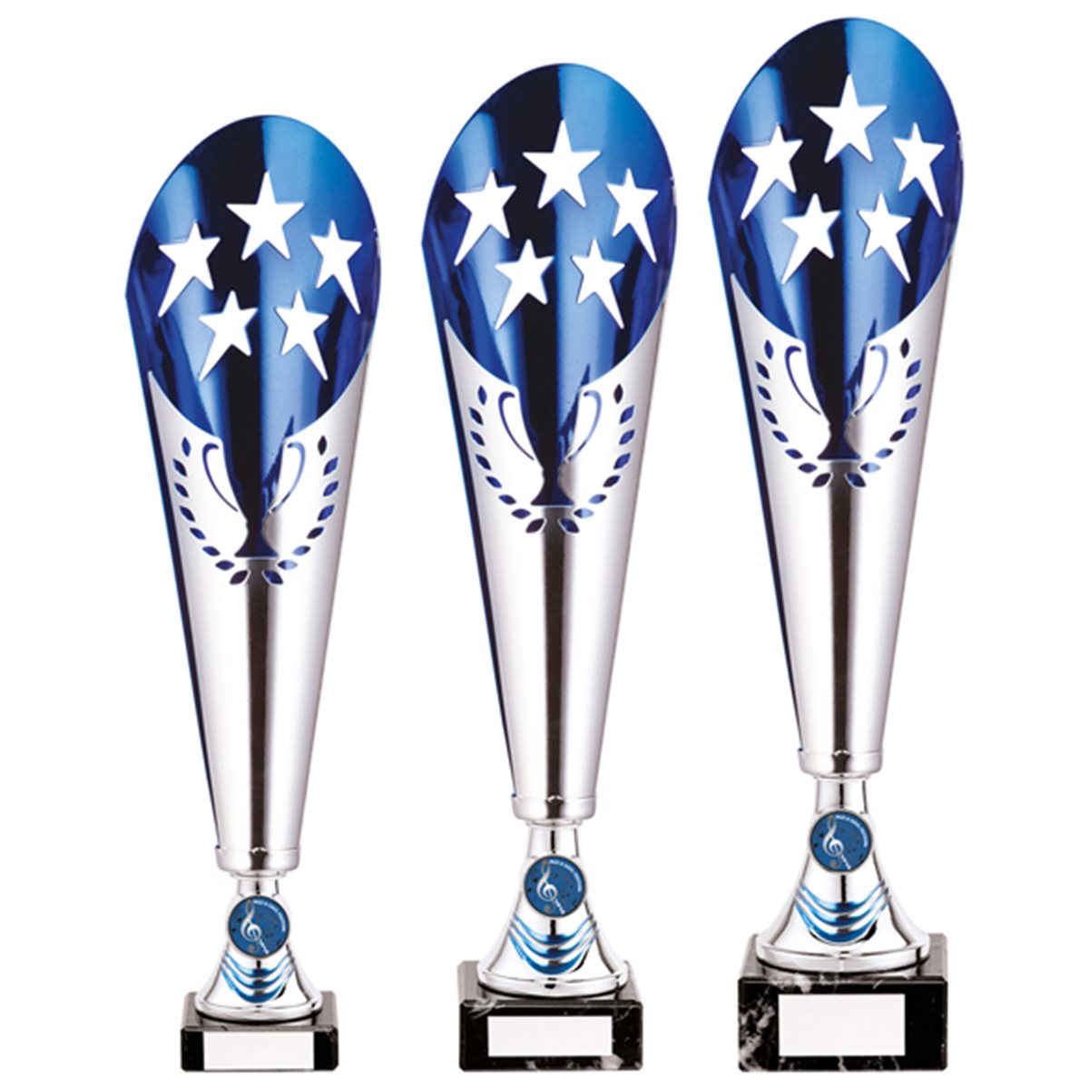 Silver & Blue Plastic Award on Marble Base TR20550