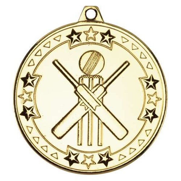 Cricket 50mm Medal in Gold, Silver & Bronze M79