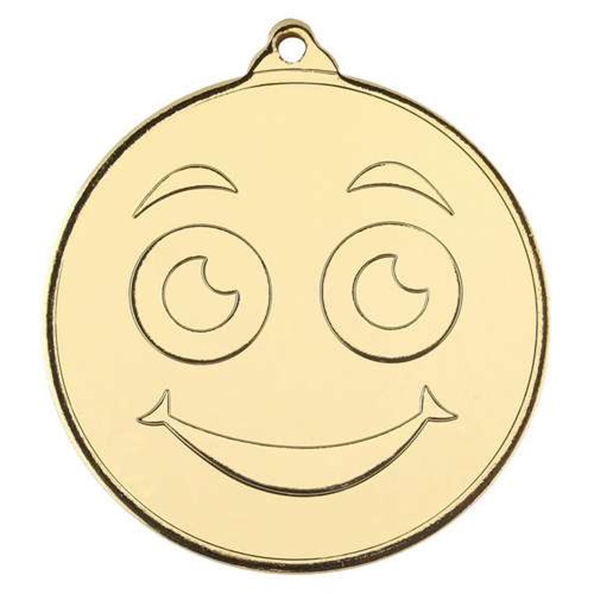 50mm Gold Smiley Face Medal M99G