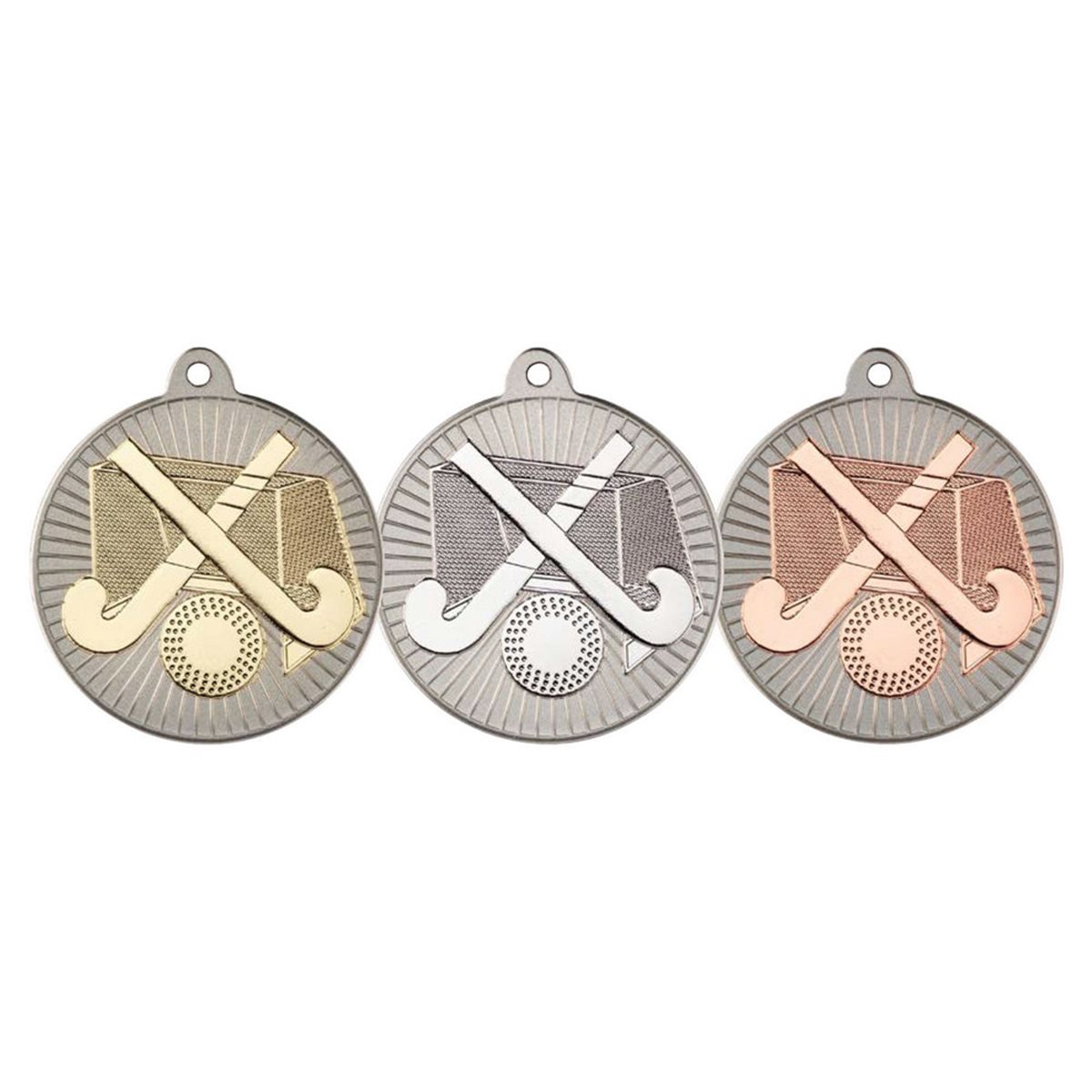 50mm Silver Hockey Two Colour Medal MV18