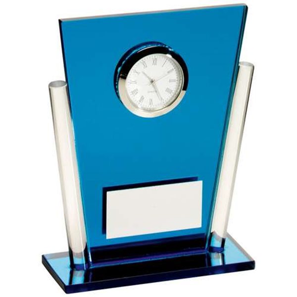 Clear/Blue Glass Presentation Clock2