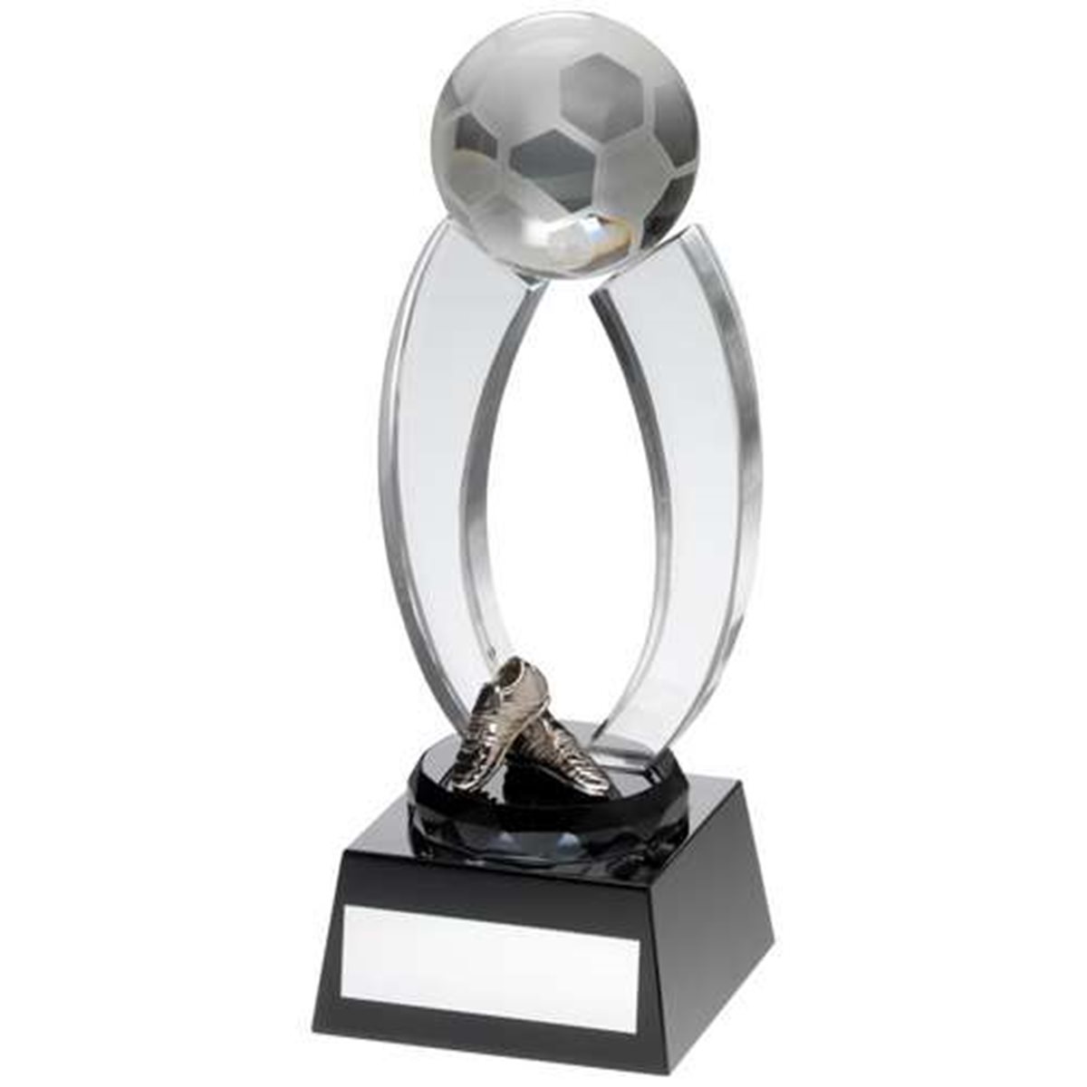 Clear/Black Glass Football Award JR1.TD151