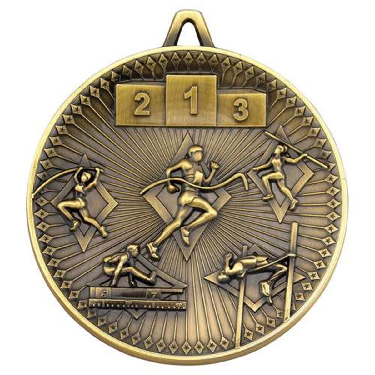 60mm Deluxe Athletics Medal DM10 in Gold, Silver & Bronze