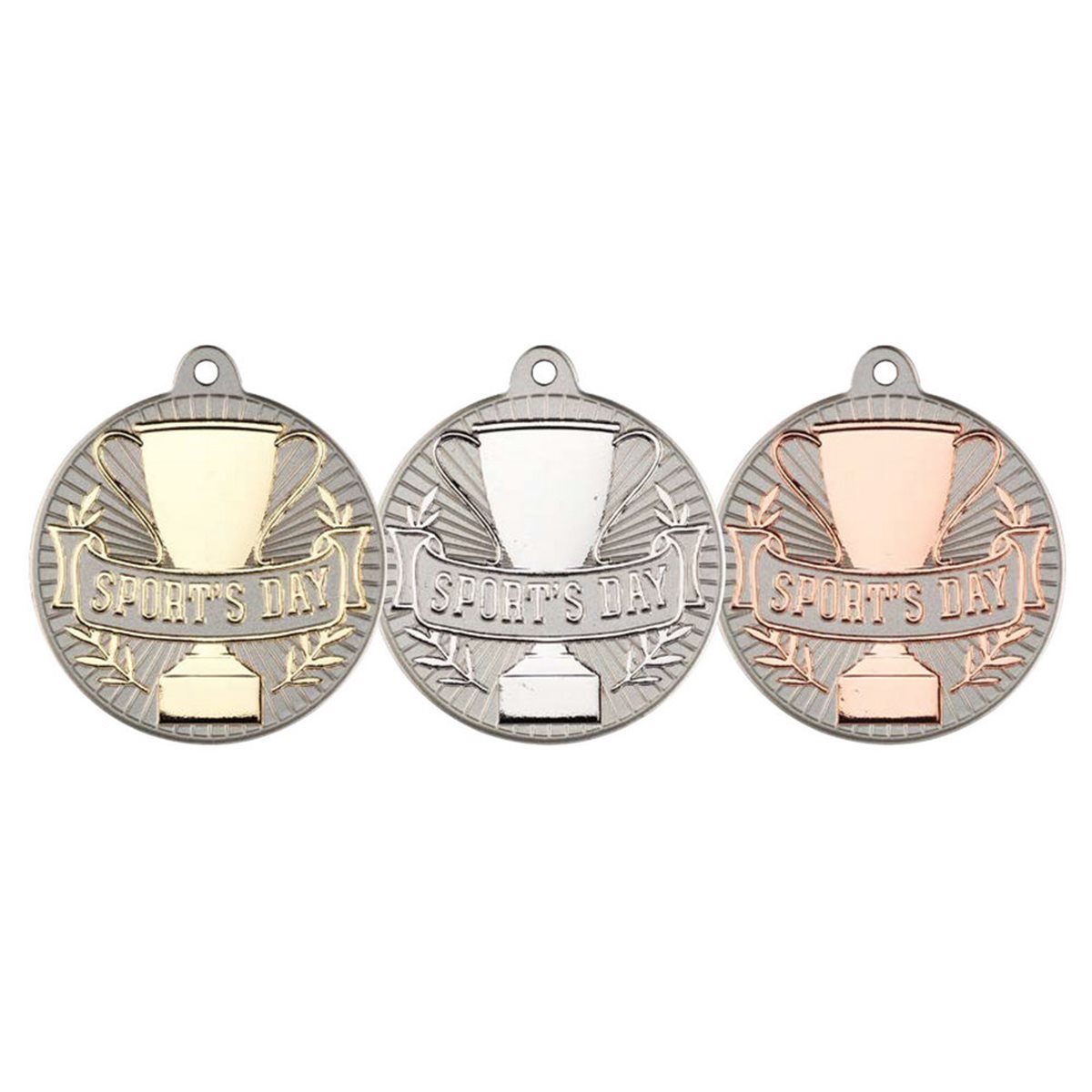 50mm Silver Two Colour Sports Day Medal MV32
