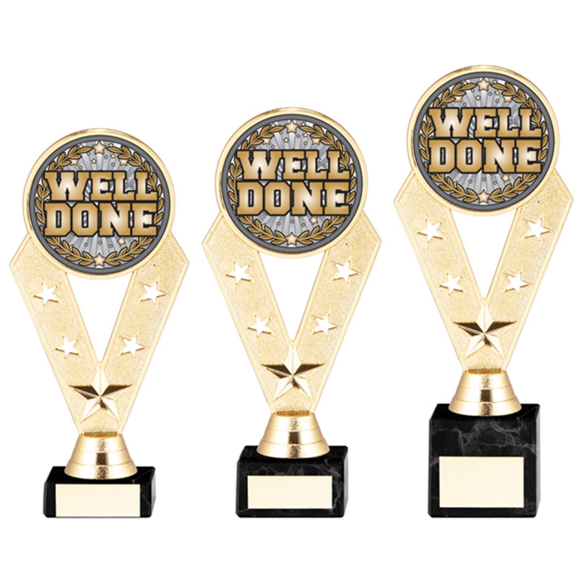 Gold Plastic Star Trophy on Marble Base TR20560