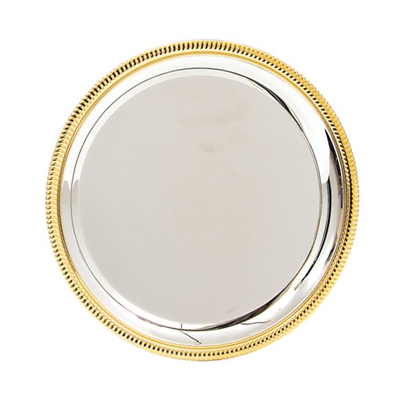 Silver Plated Salver with Gold Trim SL07