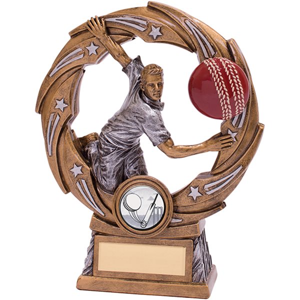 Cricket Bowler Trophy Gold Resin RF18063