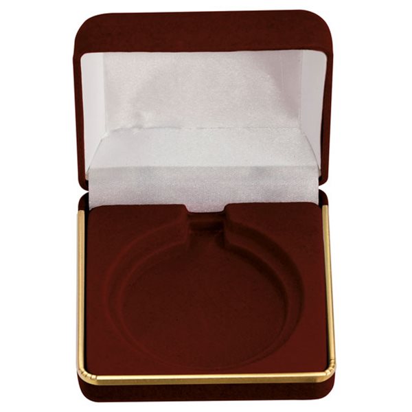 Aspire Burgandy Velour Medal Box Available in 4 Sizes MB15193