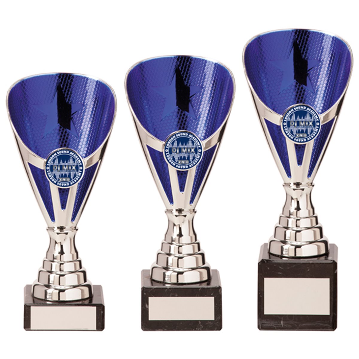 Blue & Silver Premium Plastic Award on Marble Base TR20538