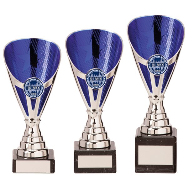 Blue & Silver Premium Plastic Award on Marble Base TR20538