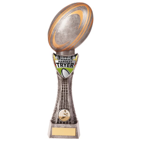 Valiant Hardest Tryer Rugby Resin Trophy PM20657